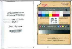 Entnazifizierung Hermann Barz, geb. 06.01.1898 (Rektor)
