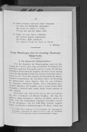 Einige Mitteilungen über die ehemalige Hamburger Bürgerwache. : (Fortsetzung.)