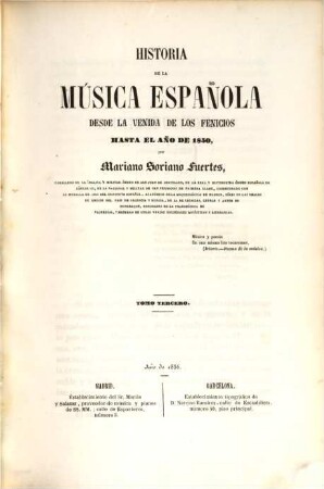 Historia de la Música Española desde la venida de los Fenicios hasta el año de 1850, 3