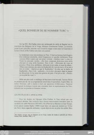«Quel Bonheur De Se Nommer Turc!»