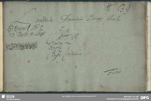 Laudate Dominum. Arr - Mus.2720-E-1,4 : V (4), Coro, strings, bc - F