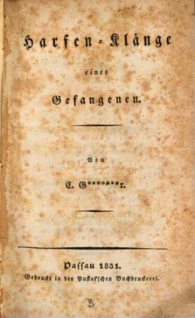 Harfen-Klaenge eines Gefangenen