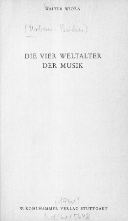Die vier Weltalter der Musik