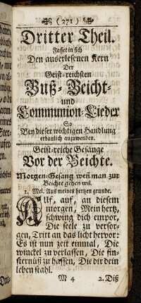 Geist-reiche Gesänge Vor der Beichte.