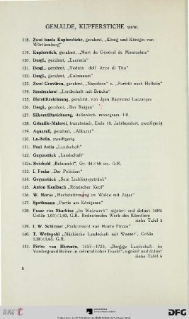 Gemälde, Kupferstiche usw. (Nr. 118-145)