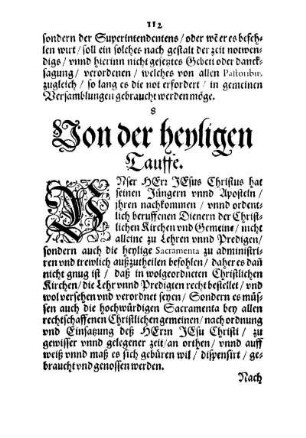 Von der heyligen Tauffe.