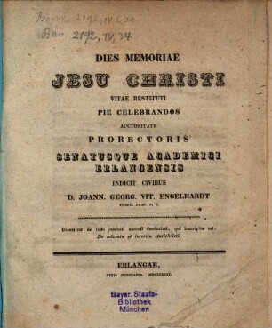 Dies memoriae Jesu Christi vitae restituti pie celebrandos : Disseritur de ludo paschali saeculi duodecimi, qui inscriptus est: De adventu et interitu Antichristi