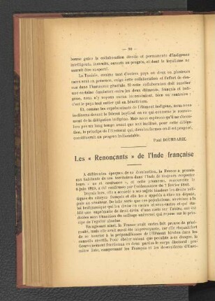 Les "Renoncants" de l'Inde francaise.