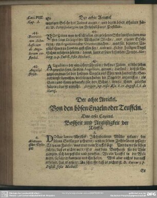 Der achte Artickel. Von den bösen Engeln oder Teuffeln