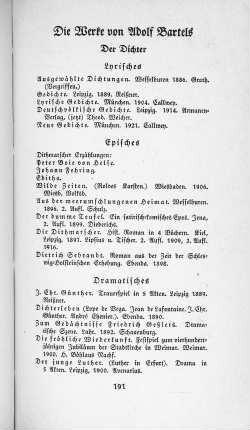 Die Werke von Adolf Bartels