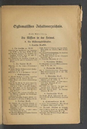 Systematisches Inhaltsverzeichnis