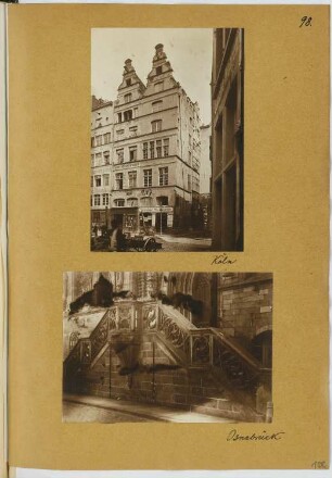 Wohn- und Geschäftshaus, Köln / Treppe, Osnabrück: Ansichten (aus: Skizzen- und Fotoalbum 18)