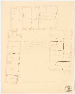 Altes Berliner Rathaus Umbau: Grundriss 1.OG Quergebäude und Seitenflügel