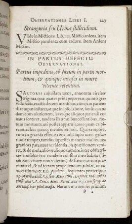 In Partus Defectu Observationes