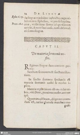 Caput II. De materia sermonis nostri