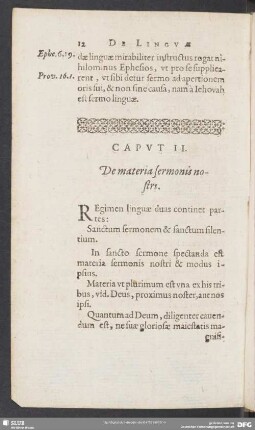 Caput II. De materia sermonis nostri