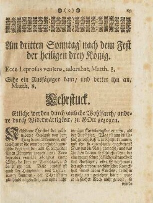 Am dritten Sonntag nach dem Fest der heiligen drey König.
