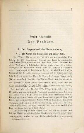 Einleitung in den Hexateuch : Mit Tabellen über die Quellenscheidung, I. Text