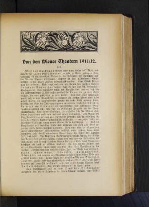 Von den Wiener Theatern 1911/12