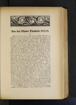 Von den Wiener Theatern 1911/12