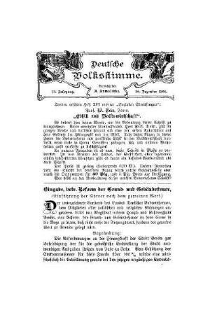 Eingabe, betr. Reform der Grund- und Gebäudesteuer