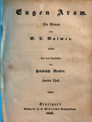 Eugen Aram : Ein Roman, 2