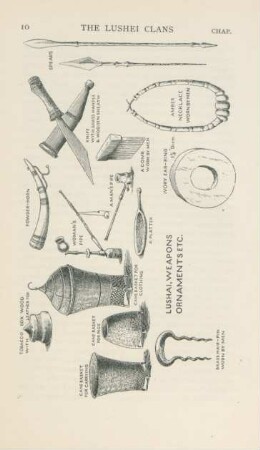 Lushai, weapons ornaments etc.