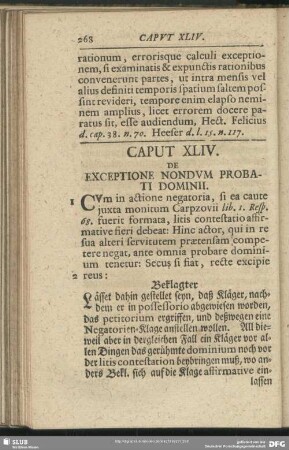 Caput XLIV. De Exceptione Nondum Probati Dominii