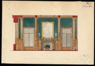 Speisesaal eines Patrizierhauses Monatskonkurrenz Januar 1870: Aufriss einer Wand; Maßstabsleiste