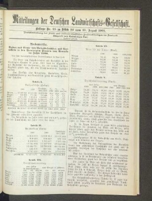 Beilage Nr. 25 zu Stück 32 vom 10. August 1901.