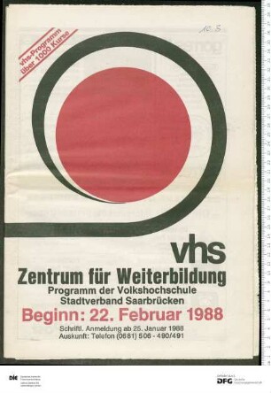 Programm 2. Semester 1987/1988