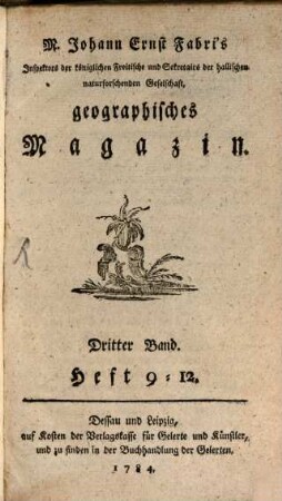 Johann Ernst Fabri's ... geographisches Magazin. 3, 3 = H. 9 - 12. 1784