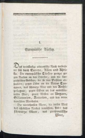 I. Europäische Türkey.