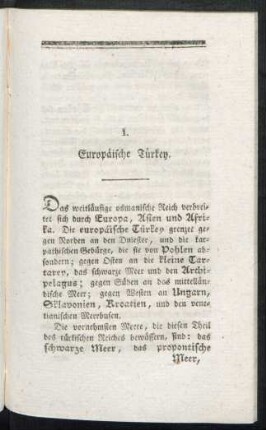I. Europäische Türkey.