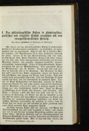¬Das¬ philanthropistische System in psychologischer, politischer und religiöser Hinsicht verglichen mit dem evangelisch-christlichen Princip