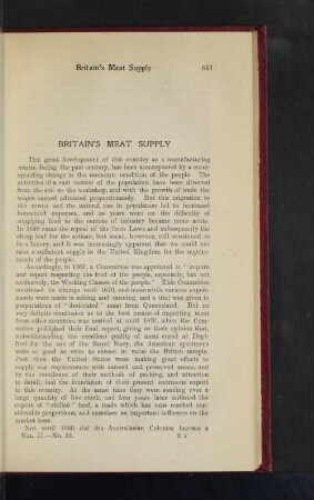 Britain's Meat Supply.