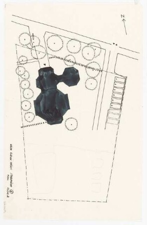 1. Kirche Christi Wissenschafter, Karlsruhe: Lageplan mit Parkfläche 3: 1:200