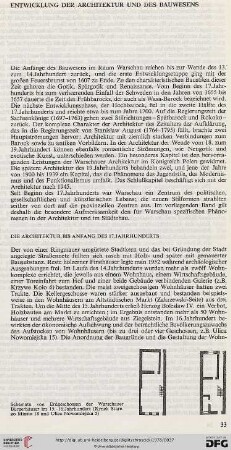 Die Architektur bis Anfang des 17. Jahrhunderts