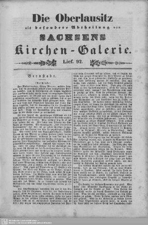 Bernstadt (Beschluß), Kleinbautzen : 92. Lieferung