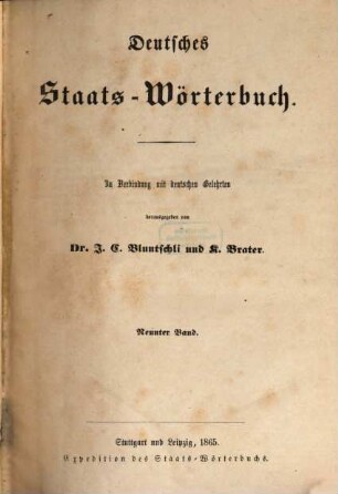 Deutsches Staats-Wörterbuch, 9. [Rußland, die deutschen Ostseeprovinzen - Staatsrath]