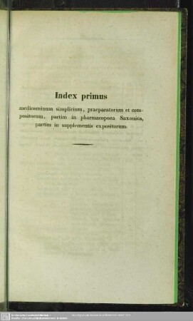 Index primus