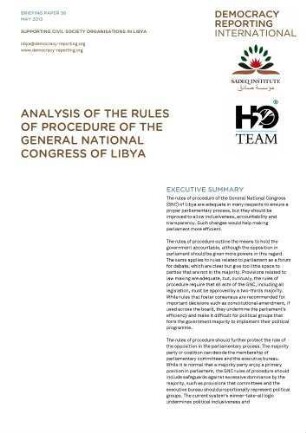 Analysis of the rules of procedure of the general national congress of Libya