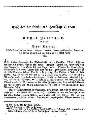 Geschichte der Stadt und Herrschaft Sorau.