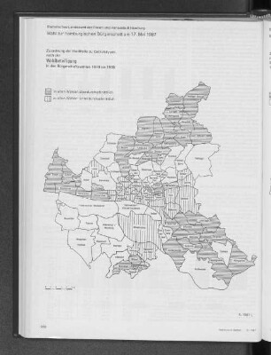 Zuordnung der Stadtteile zu Gebietstypen nach der Wahlbeteiligung in den Bürgerschaftswahlen 1970 bis 1986