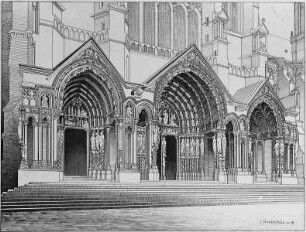 Chartres, Kathedrale Notre-Dame, Ansicht der nördlichen Vorhalle
