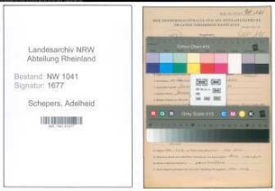 Entnazifizierung Adelheid Schepers , geb. 11.02.1896 (Lehrerin)