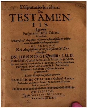 Disp. iur. de testamentis