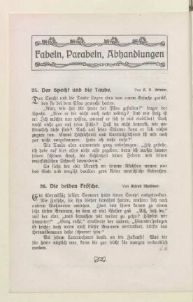 Fabeln, Parabeln, Abhandlungen