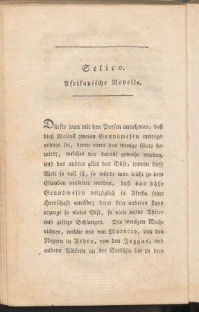 Selico. Afrikanische Novelle
