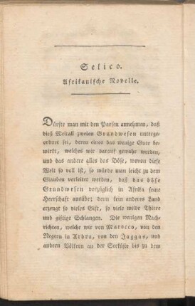 Selico. Afrikanische Novelle